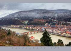 Postkarte  Altstadtblick vom Philosophenweg im Winter